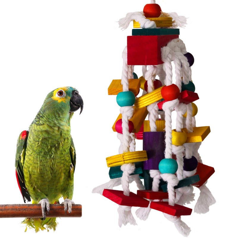 Rypet Bird Chewing Toy - Parrot Cage Bite Toys Wooden Block Bird Parrot Toys for Small and Medium Parrots and Birds - Image 1
